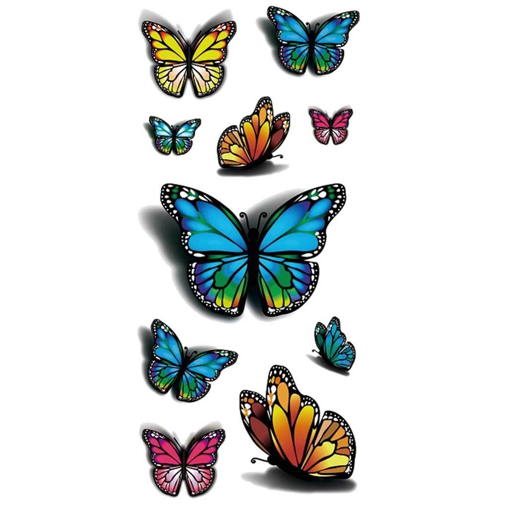 3D Butterflies Butterfly Temporary Tattoos