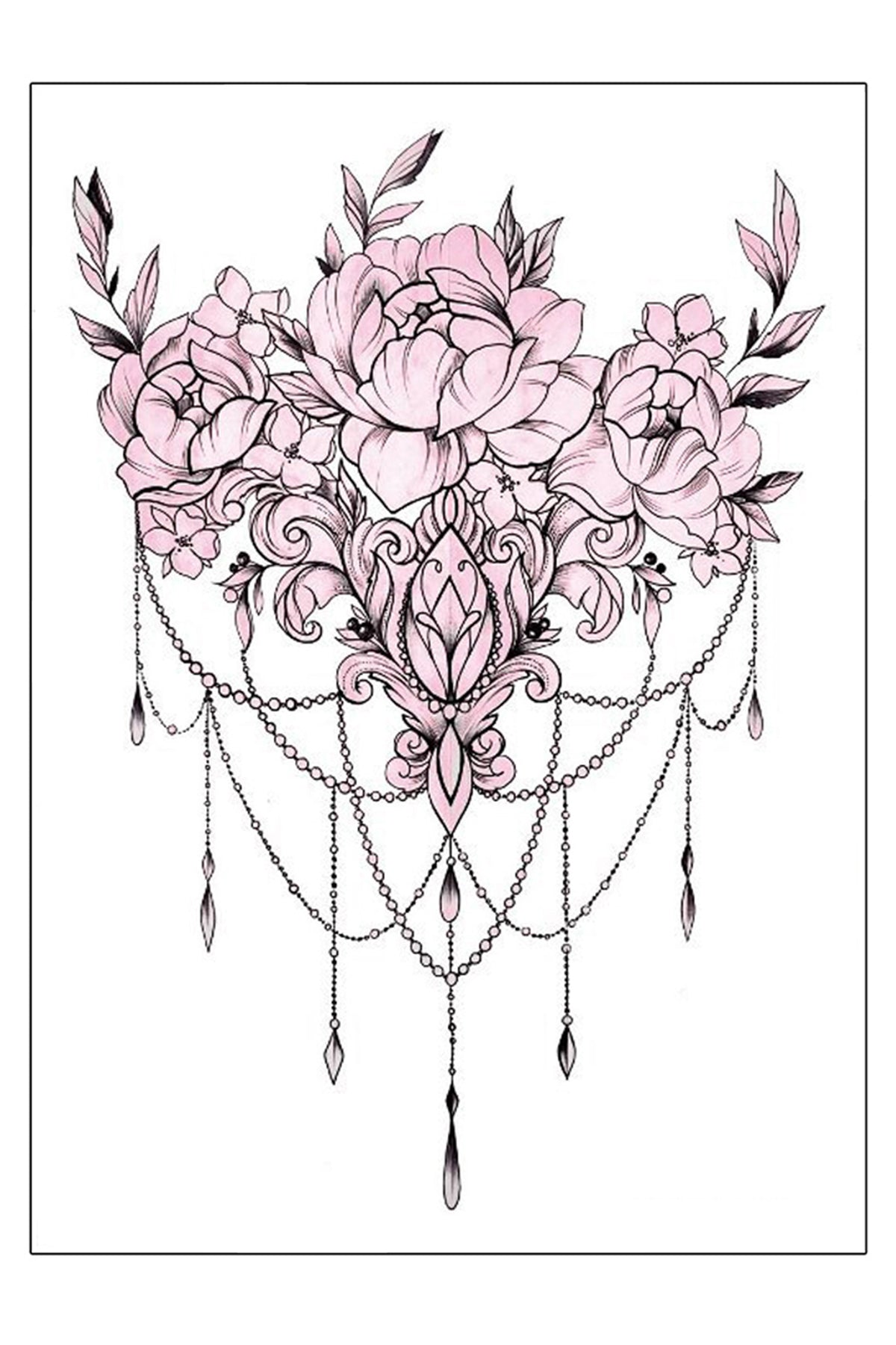 Pink Floral Crystal Chains