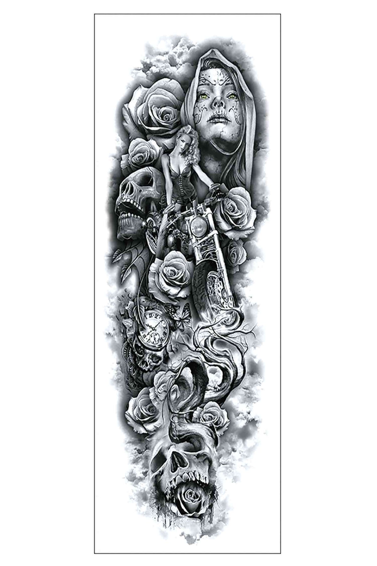 Santa Muerte Biker Sleeve
