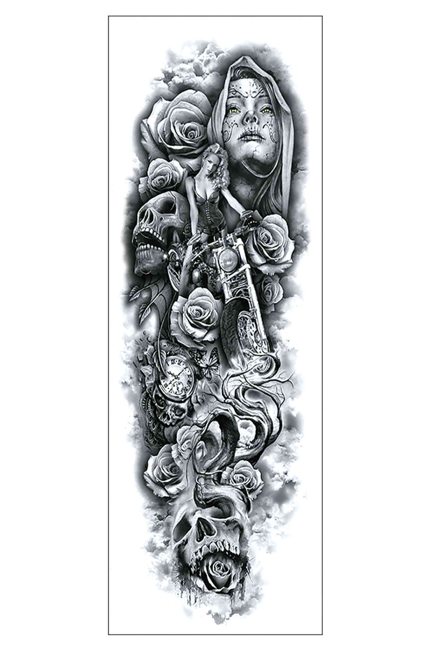 Santa Muerte Biker Sleeve