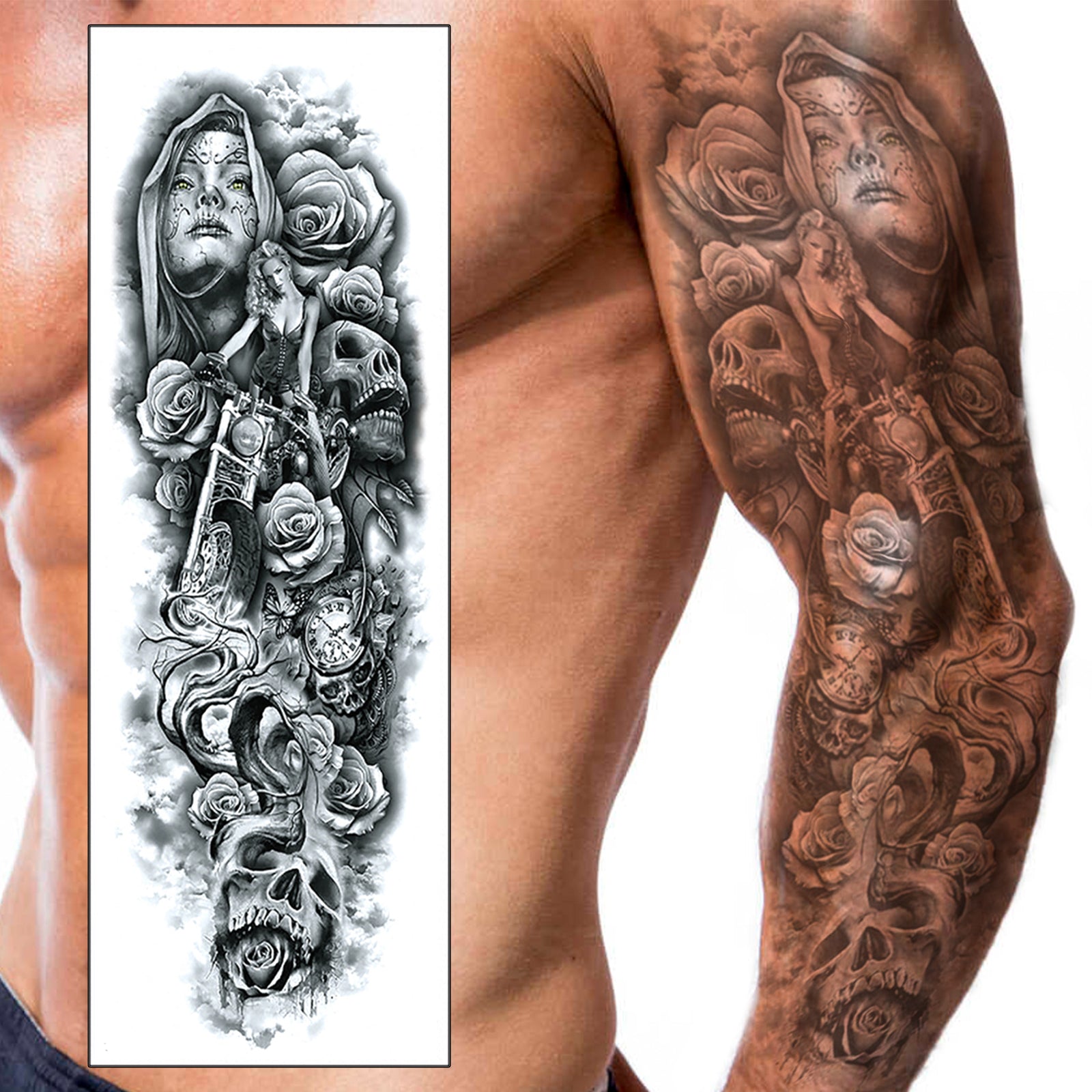 Santa Muerte Biker Sleeve