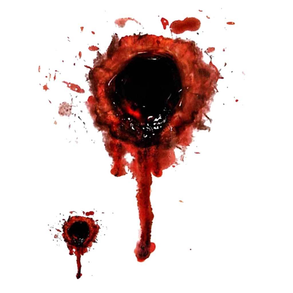 Bloody Bullet Holes Blood Scars Halloween Temporary Tattoos
