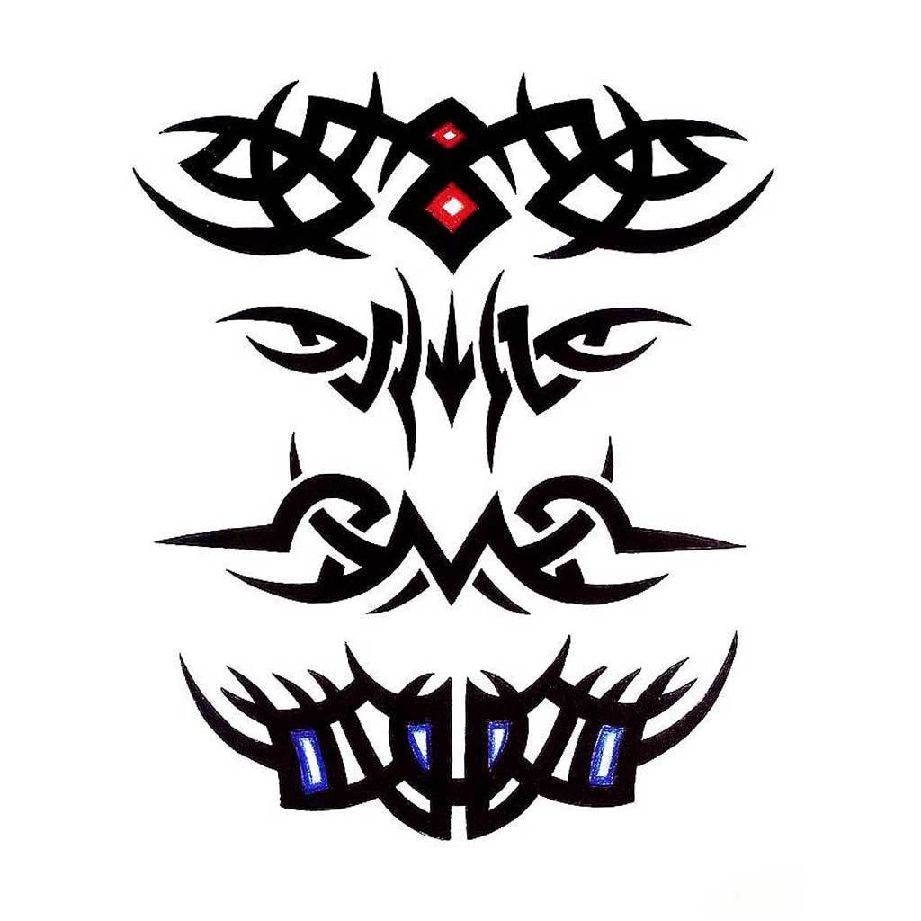 Tribal Scrolls Bands Temporary Tattoos (Set of 4)