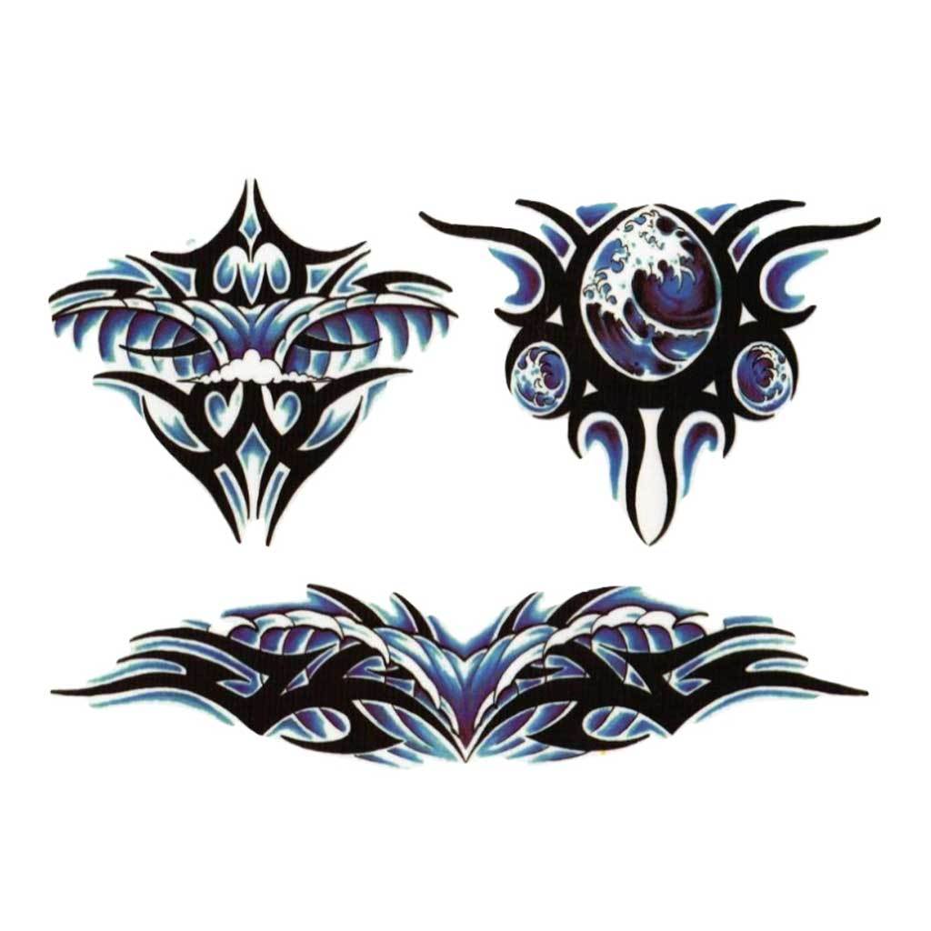 Tribal Spindrift Temporary Tattoos (Set of 3)