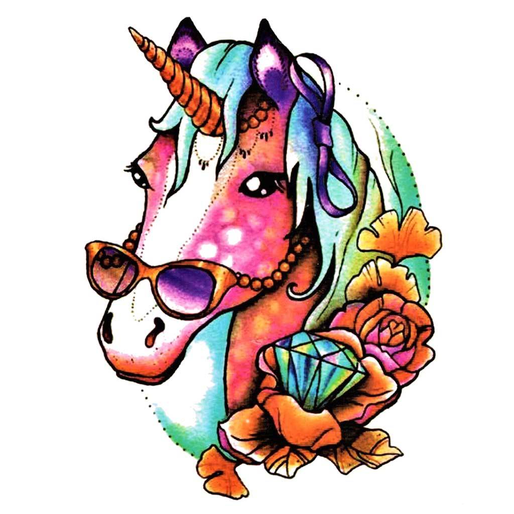 Cool Unicorn Temporary Tattoo