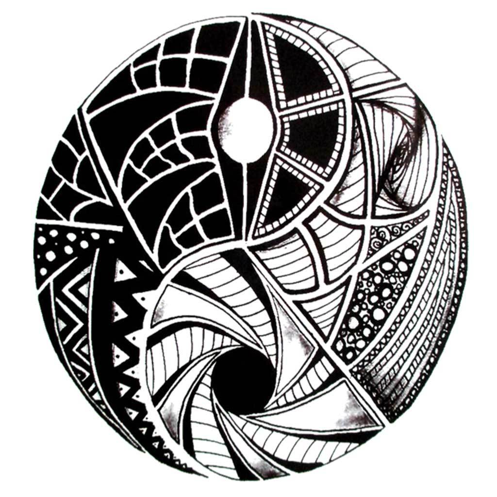 Tribal Polynesian Yin Yang Temporary Tattoo