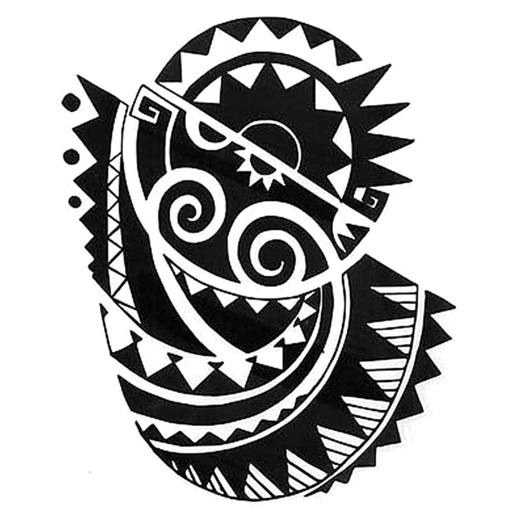 Maori Sun &amp; Earth Temporary Tattoo