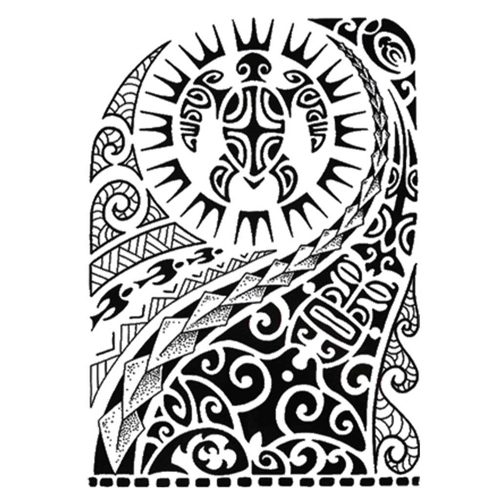 Polynesian Turtle Shoulder Temporary Tattoo