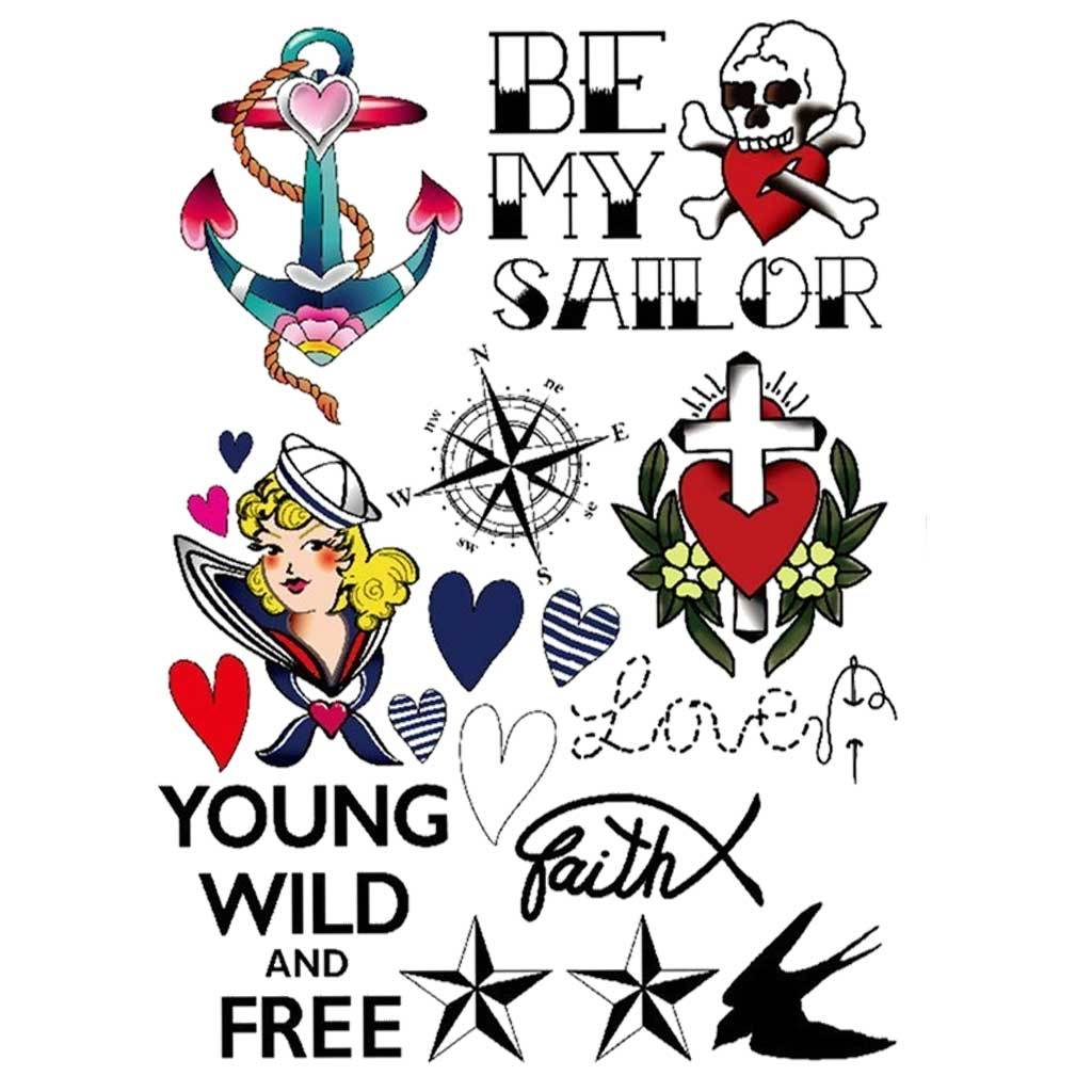 Be My Sailor Temporary Tattoo Set