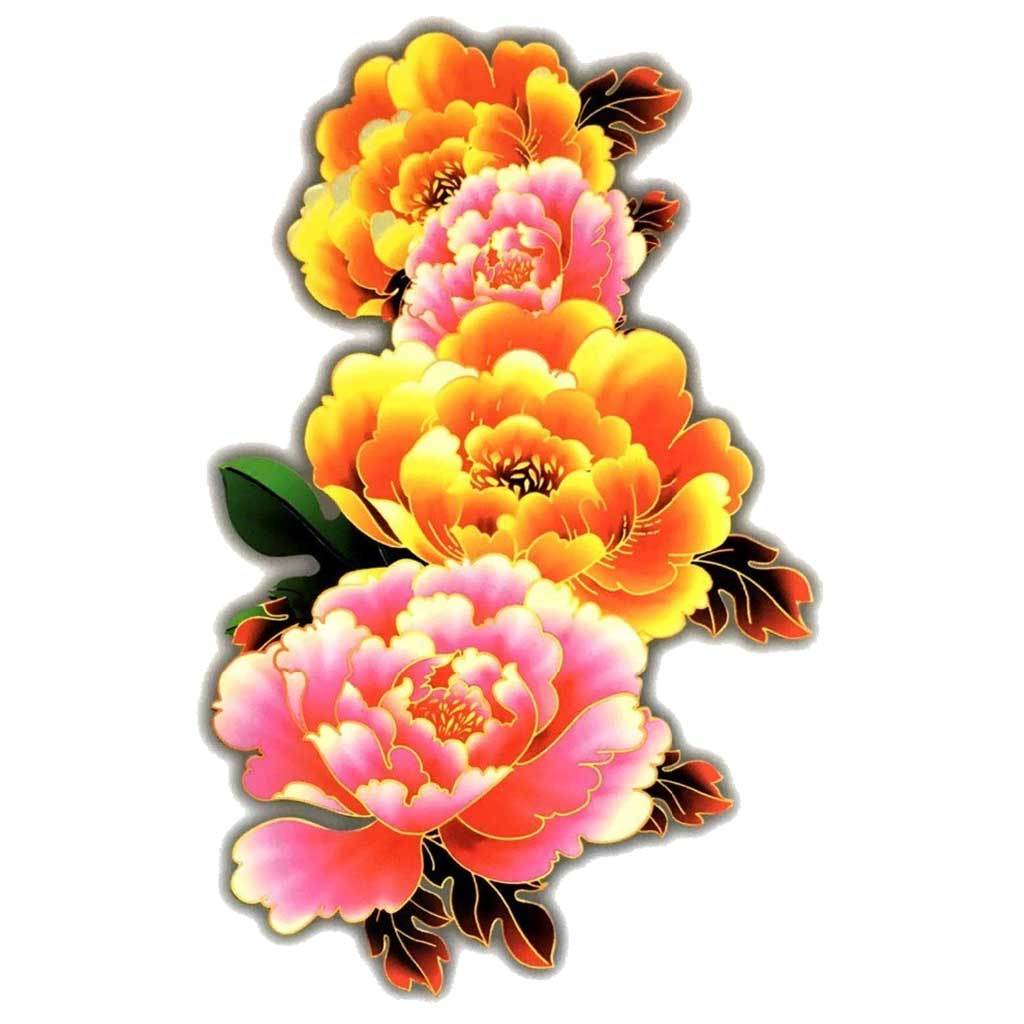 Peony 3D Flowers Temporary Tattoo