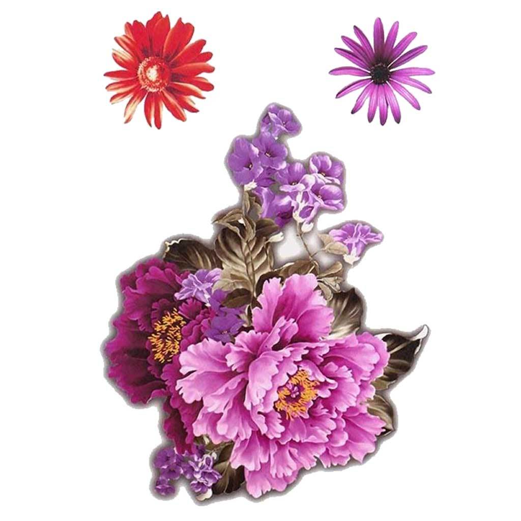 Peonies &amp; Daisies 3D Temporary Tattoo Set