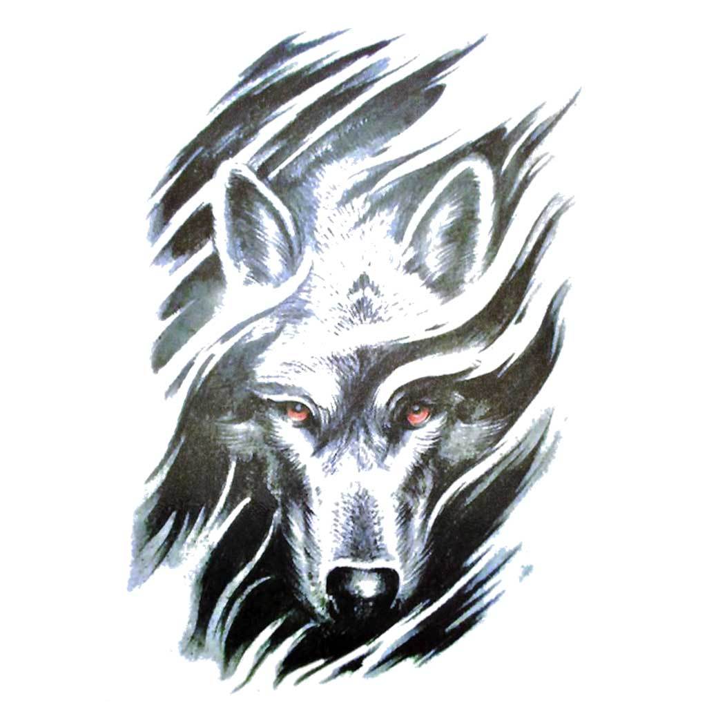 Red-eyed Wolf Temporary Tattoo