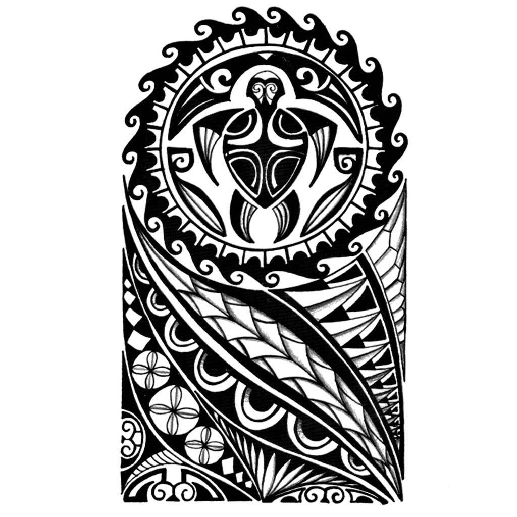 Polynesian Turtle Temporary Tattoo