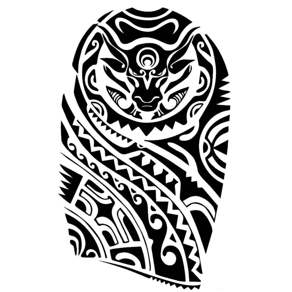 Tribal Aztec Bull Shoulder Temporary Tattoo