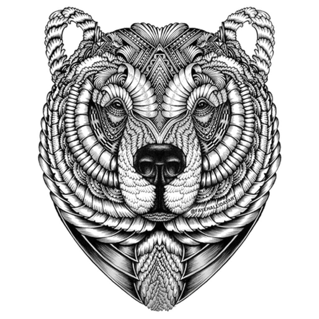 Tribal Bear Temporary Tattoo