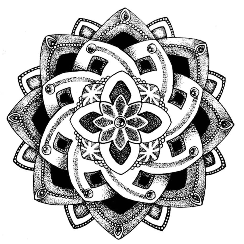 Lotus Flower Mandala Temporary Tattoo