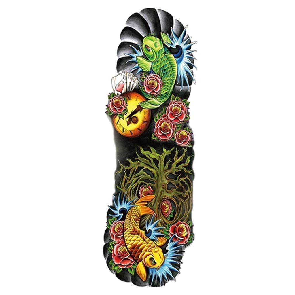 Harajuku Koi Carp Japanese Temporary Tattoo Sleeve