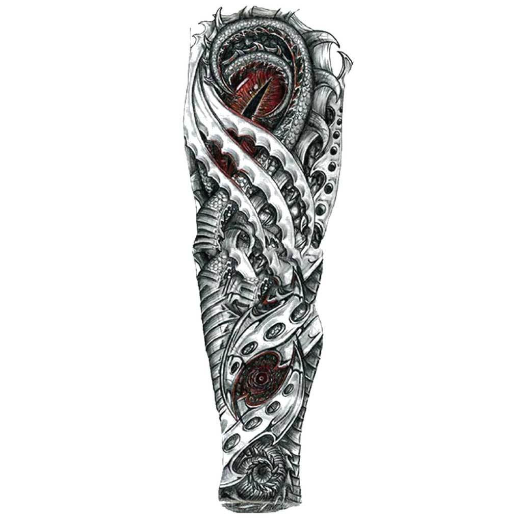 Eye of the Dragon Biomechanics Temporary Tattoo Sleeve