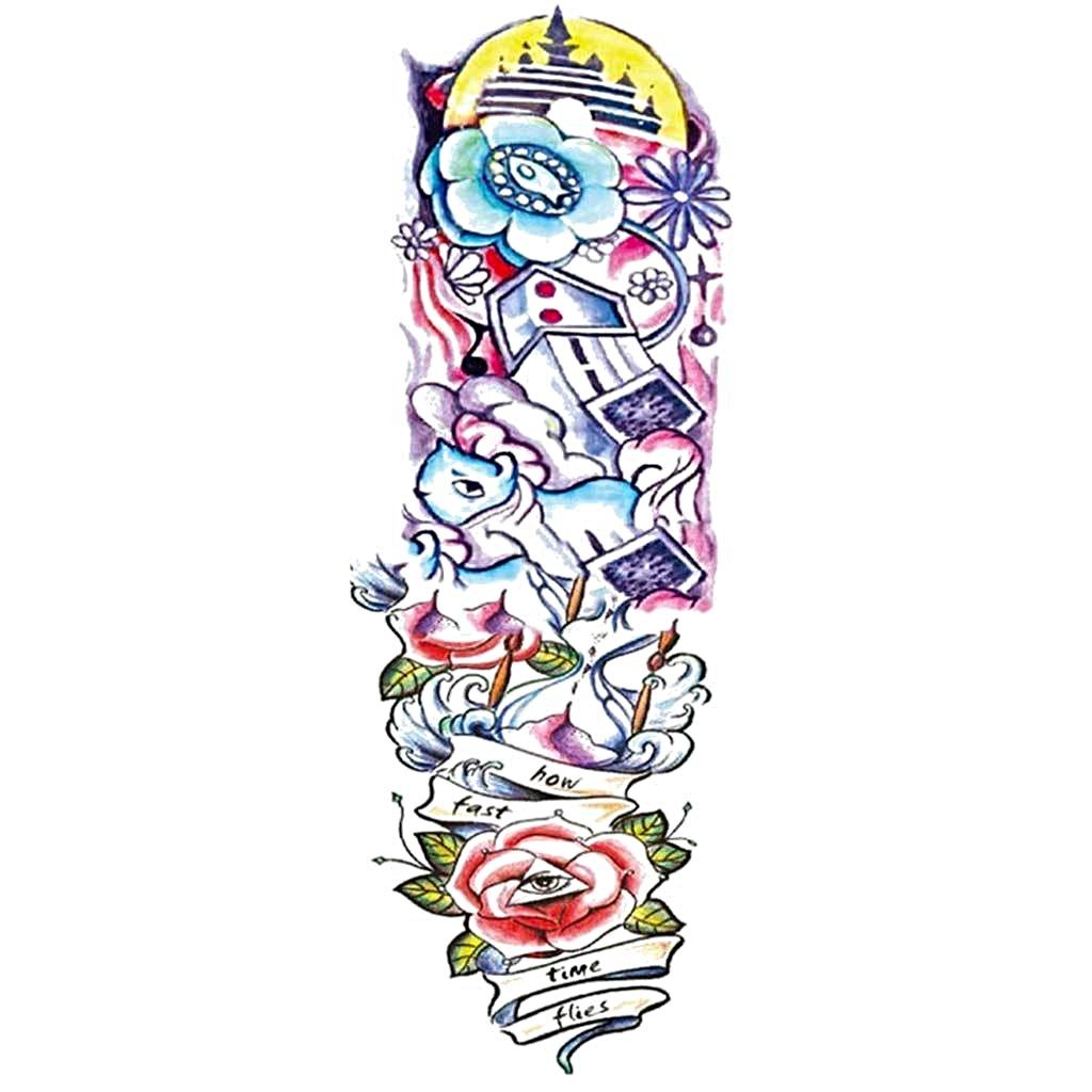 How Fast Time Flies Womens Temporary Tattoo Sleeve