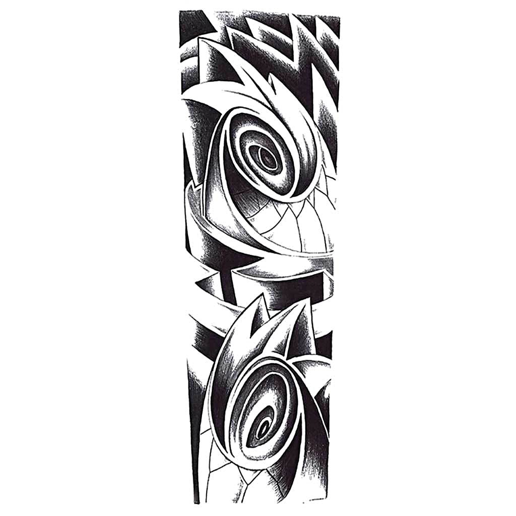Tribal Roses Abstract Temporary Tattoo Sleeve