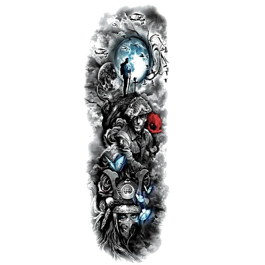 War & Peace 3D Temporary Tattoo Sleeve